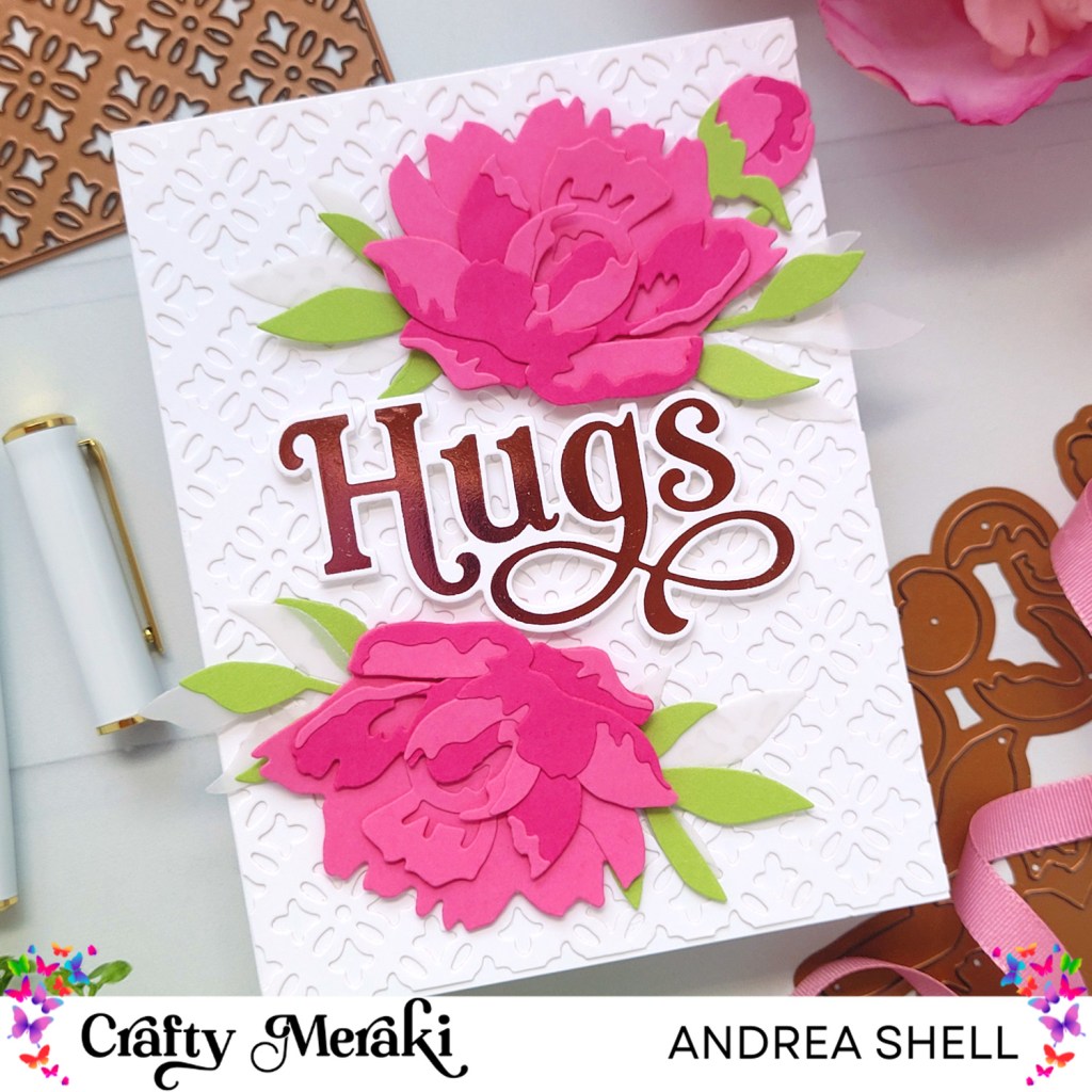 Peony Hugs card by Andrea Shell | Peony Artisan Flora Para-Dies by Crafty Meraki