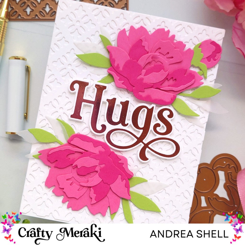 Peony Hugs card by Andrea Shell | Peony Artisan Flora Para-Dies by Crafty Meraki