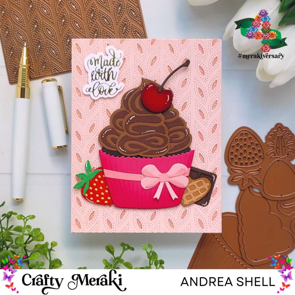 Made with Love Cupcake card by Andrea Shell | Sweet Celebrations Para-Dies by Crafty Meraki