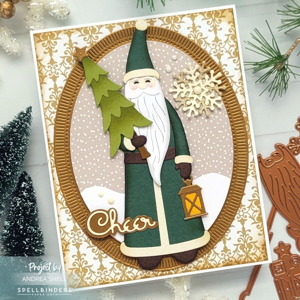St. Nick Cheer card by Andrea Shell | St. Nick Dies by Spellbinders