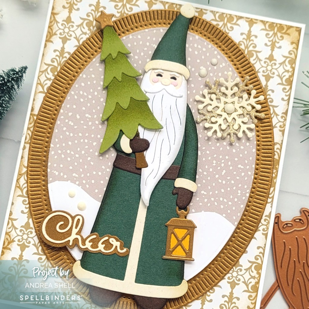 St. Nick Cheer card by Andrea Shell | St. Nick Dies by Spellbinders
