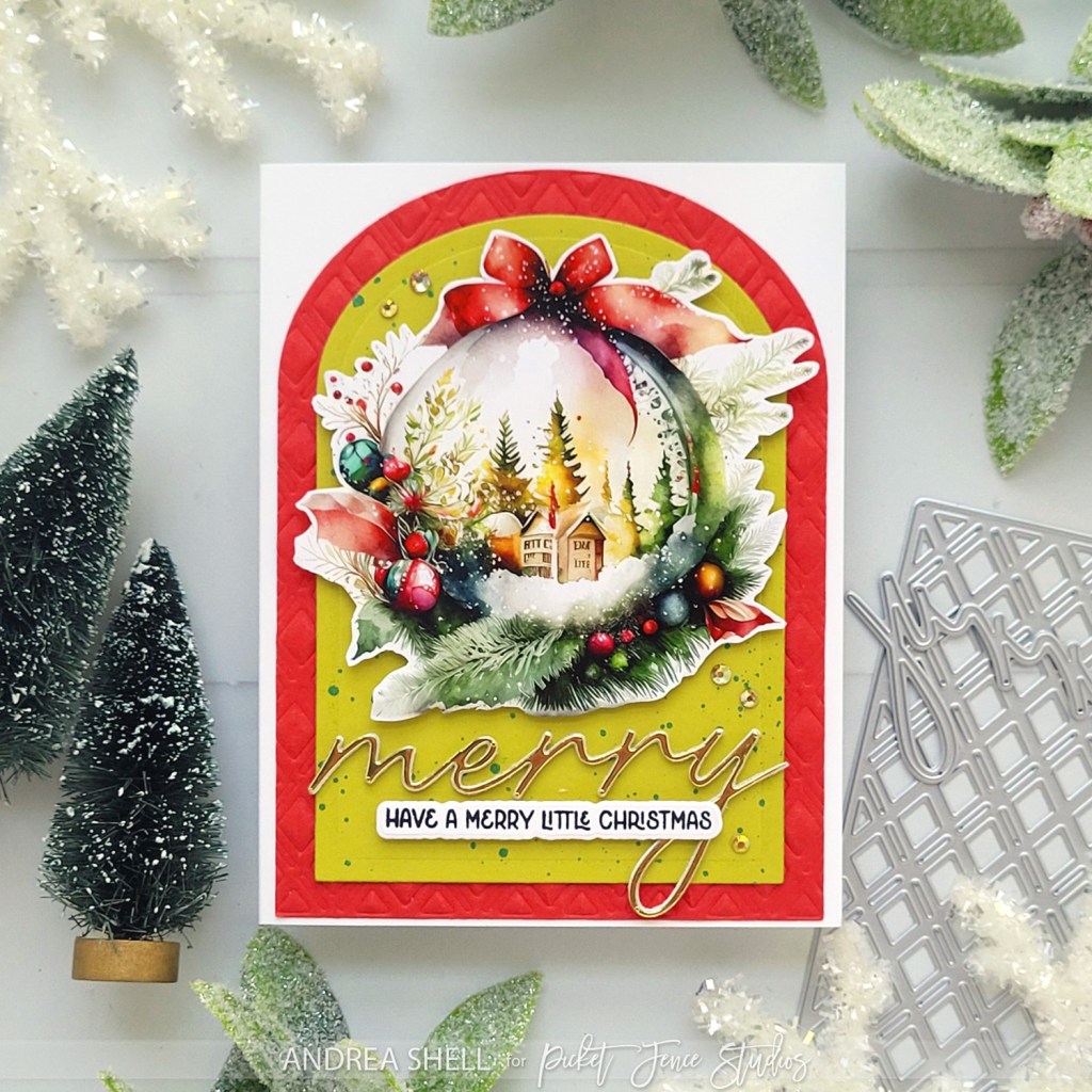 Merry Little Christmas card by Andrea Shell | A Watercolor Christmas Fabulously Glossy A2 Card Fronts by Picket Fence Studios