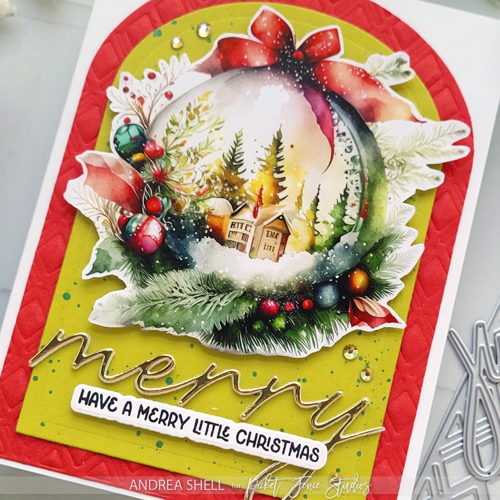Merry Little Christmas card by Andrea Shell | A Watercolor Christmas Fabulously Glossy A2 Card Fronts by Picket Fence Studios