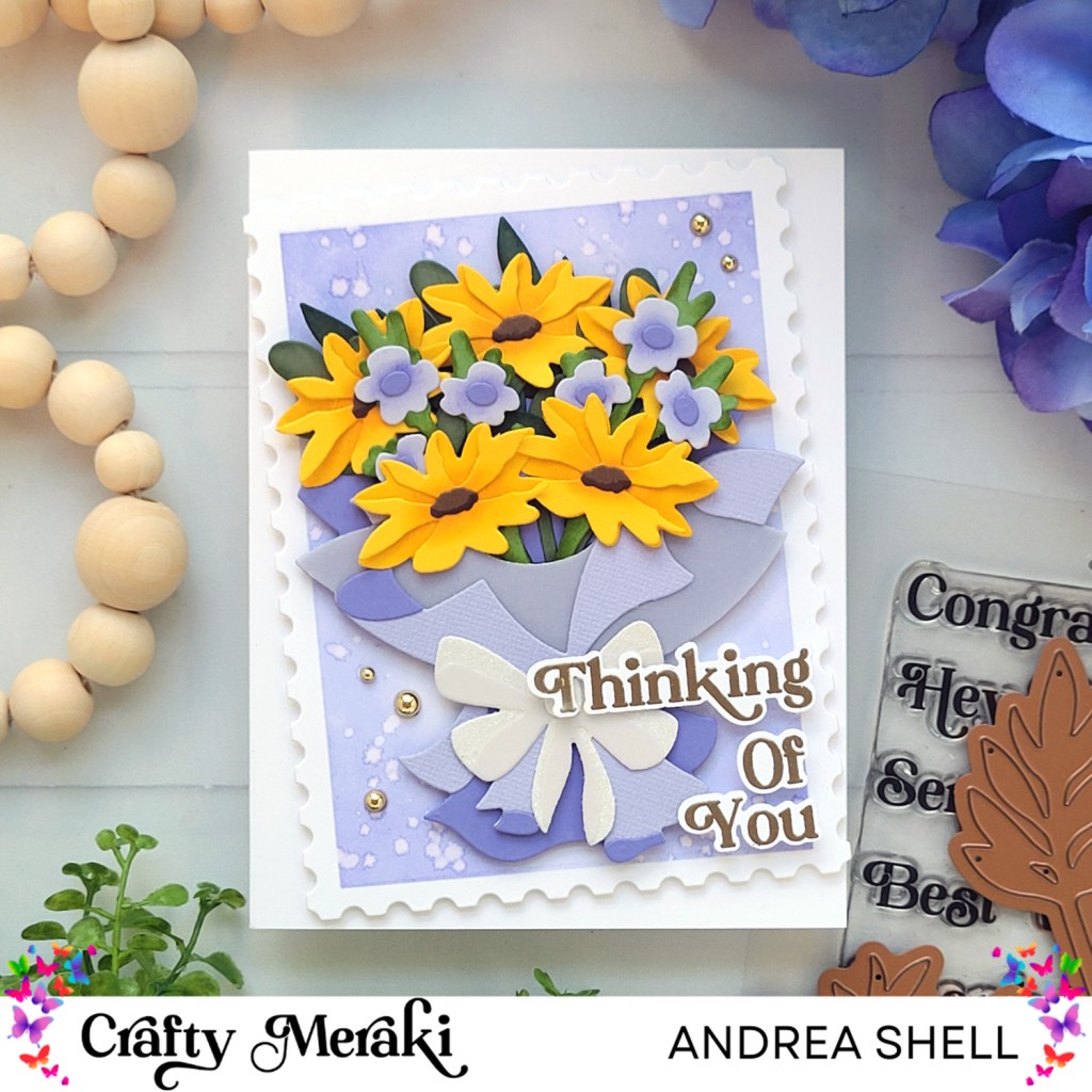 Sunflower Bouquet card by Andrea Shell | Bouquet Builder Dies by Crafty Meraki