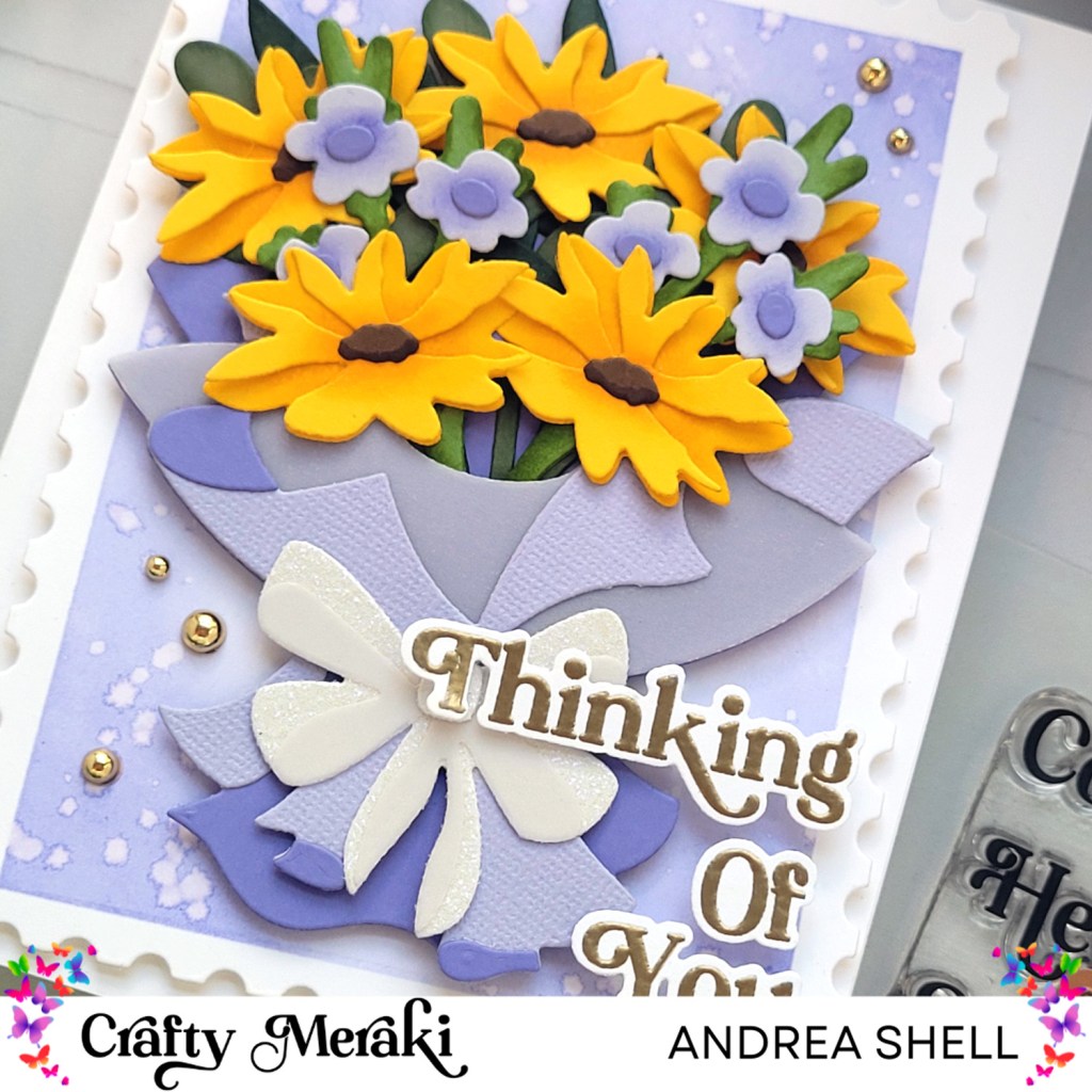 Sunflower Bouquet card by Andrea Shell | Bouquet Builder Dies by Crafty Meraki