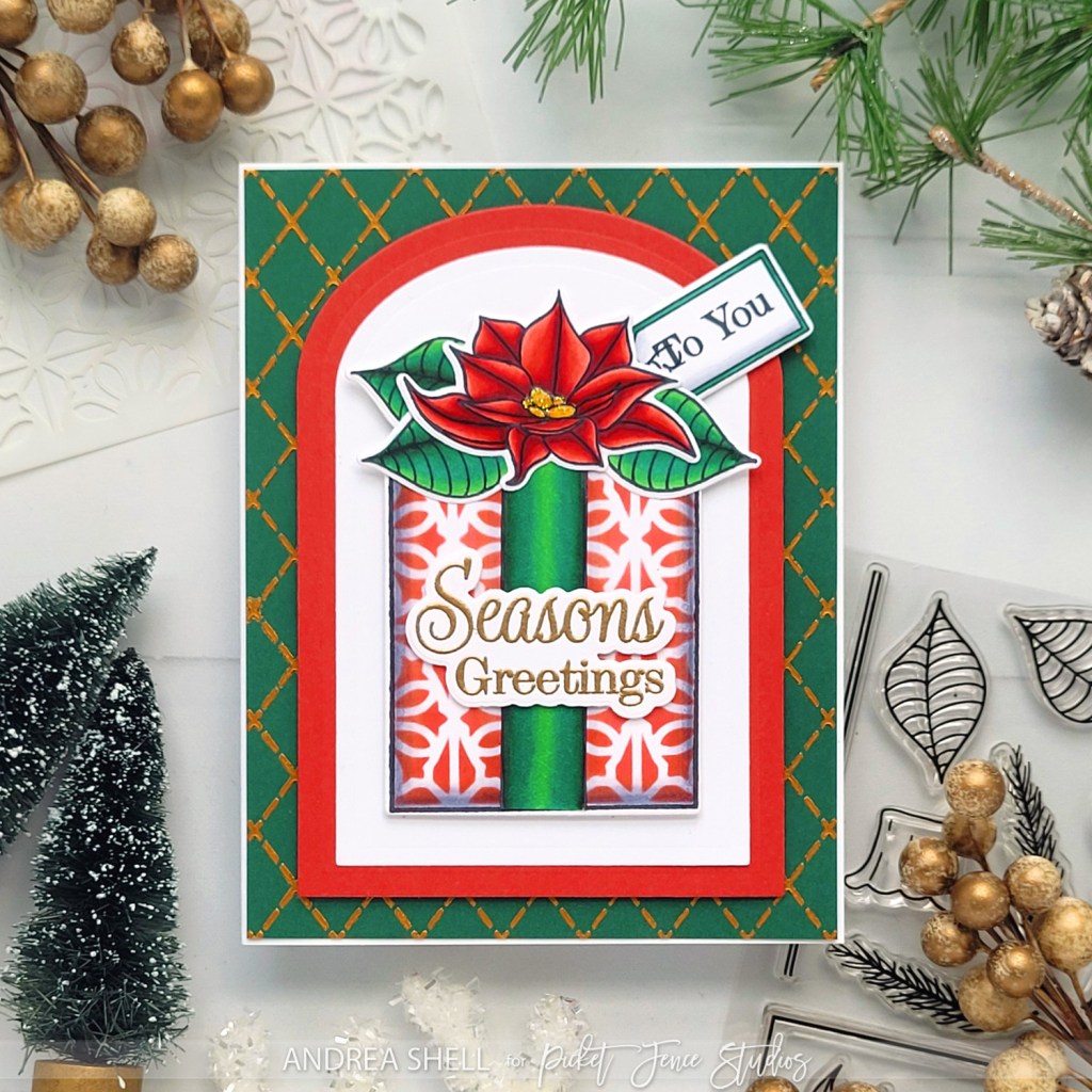 Season's Greetings Present card by Andrea Shell | Christmas Wishes Tags & Ornaments set by Picket Fence Studios