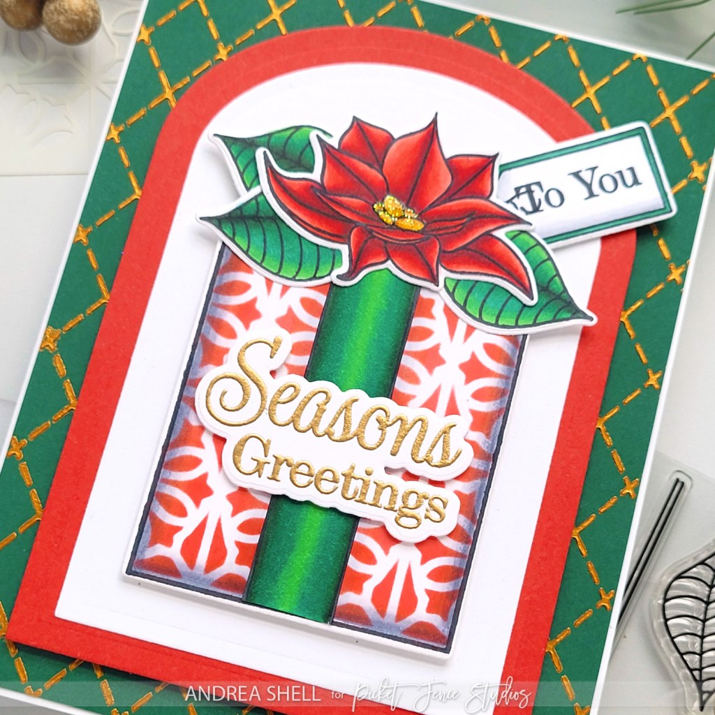 Season's Greetings Present card by Andrea Shell | Christmas Wishes Tags & Ornaments set by Picket Fence Studios