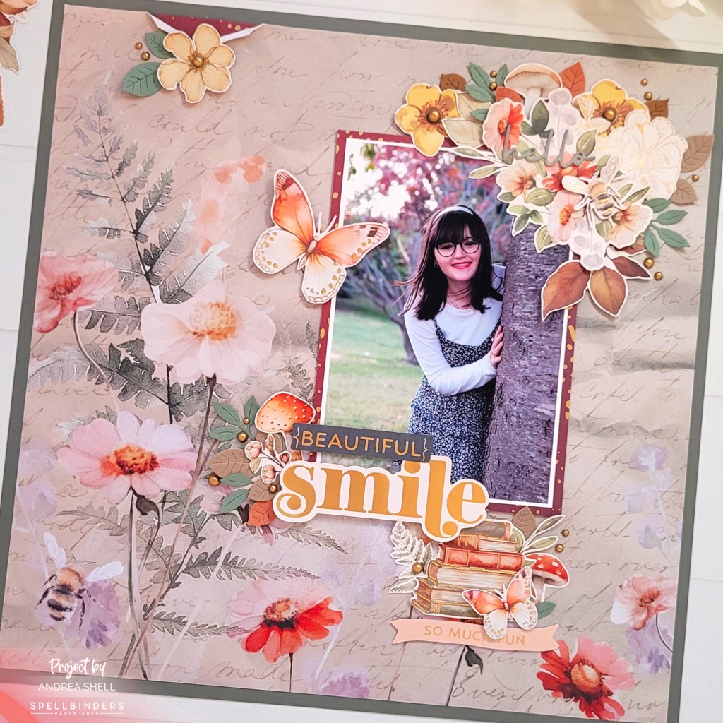 Beautiful Smile Layout by Andrea Shell | Woodland Tales Collection by Spellbinders