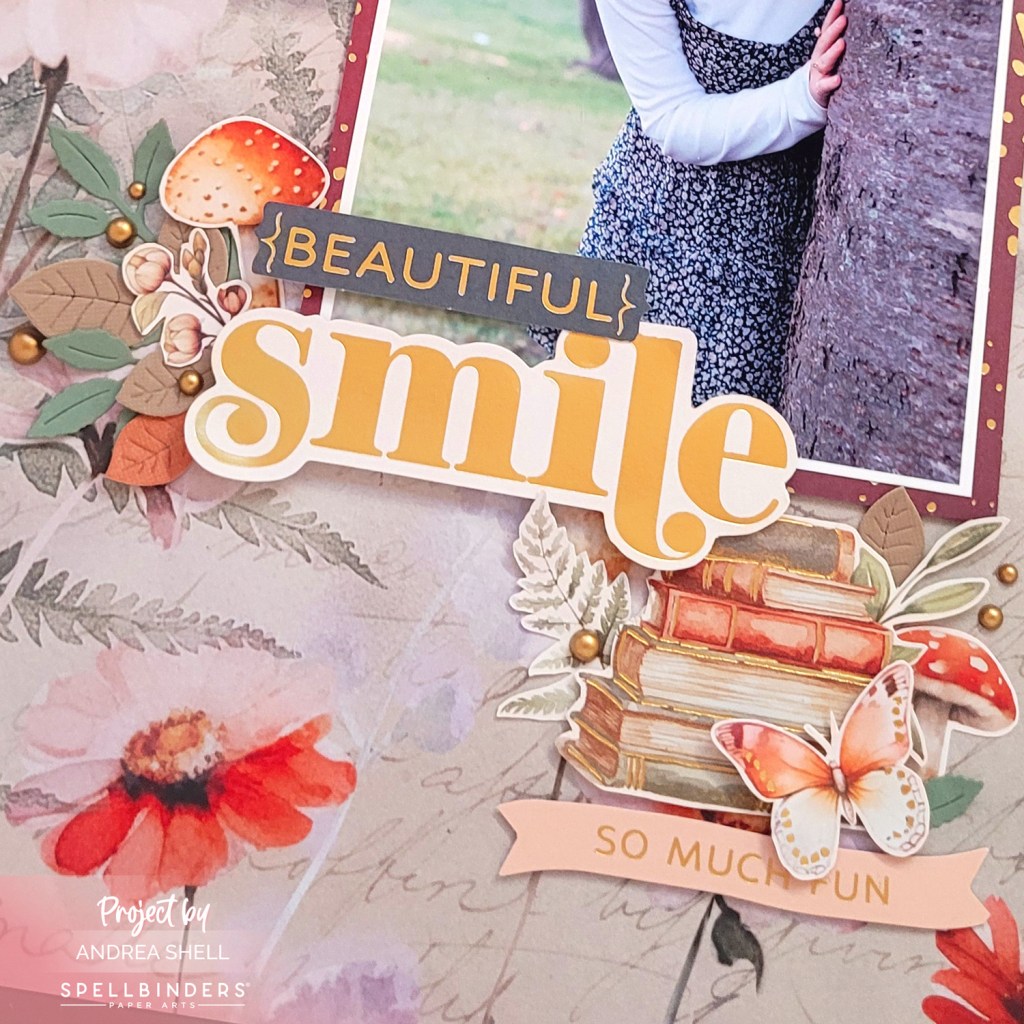 Beautiful Smile Layout by Andrea Shell | Woodland Tales Collection by Spellbinders