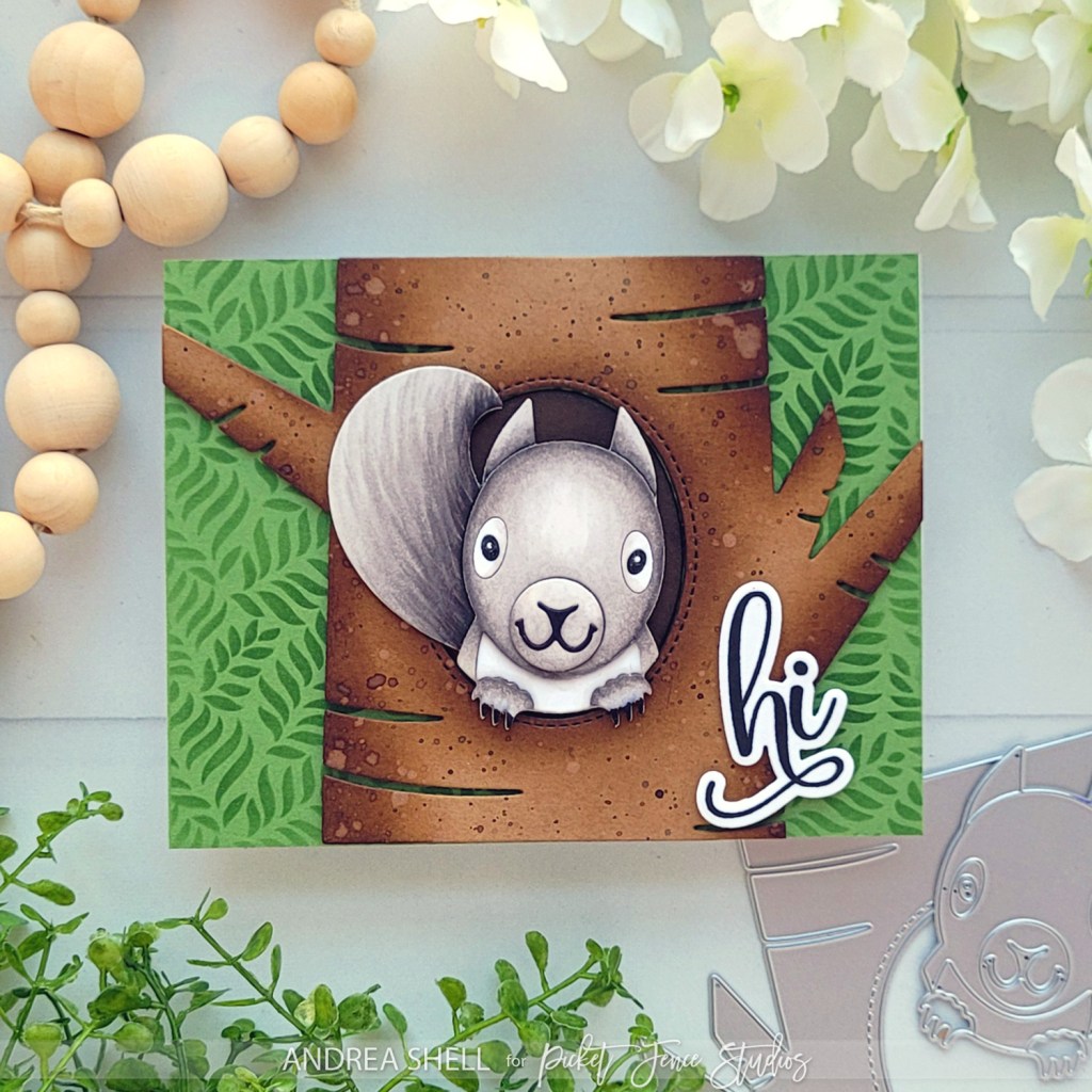 Squirrel Hi card by Andrea Shell | A Perfect Way to Say Hello kit by Picket Fence Studios