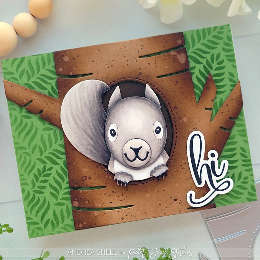 Squirrel Hi card by Andrea Shell | A Perfect Way to Say Hello kit by Picket Fence Studios