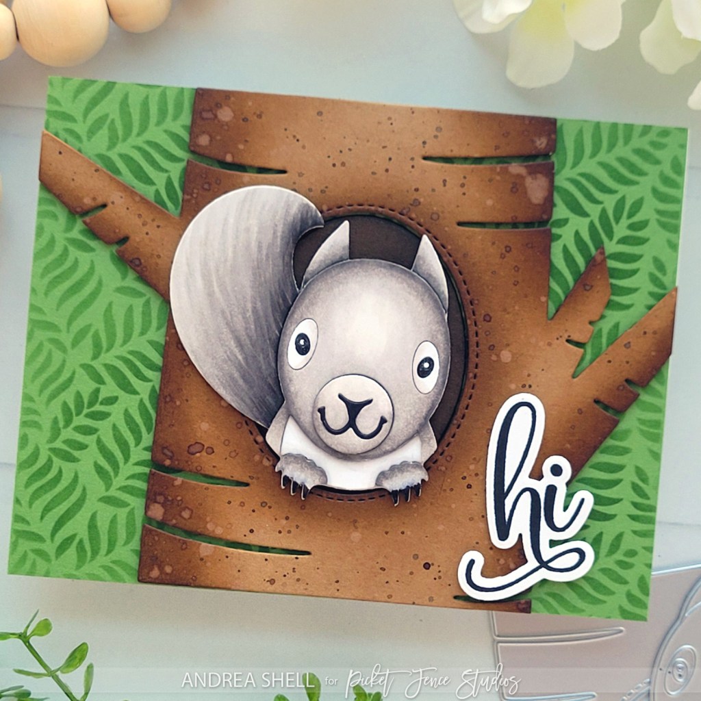 Squirrel Hi card by Andrea Shell | A Perfect Way to Say Hello kit by Picket Fence Studios