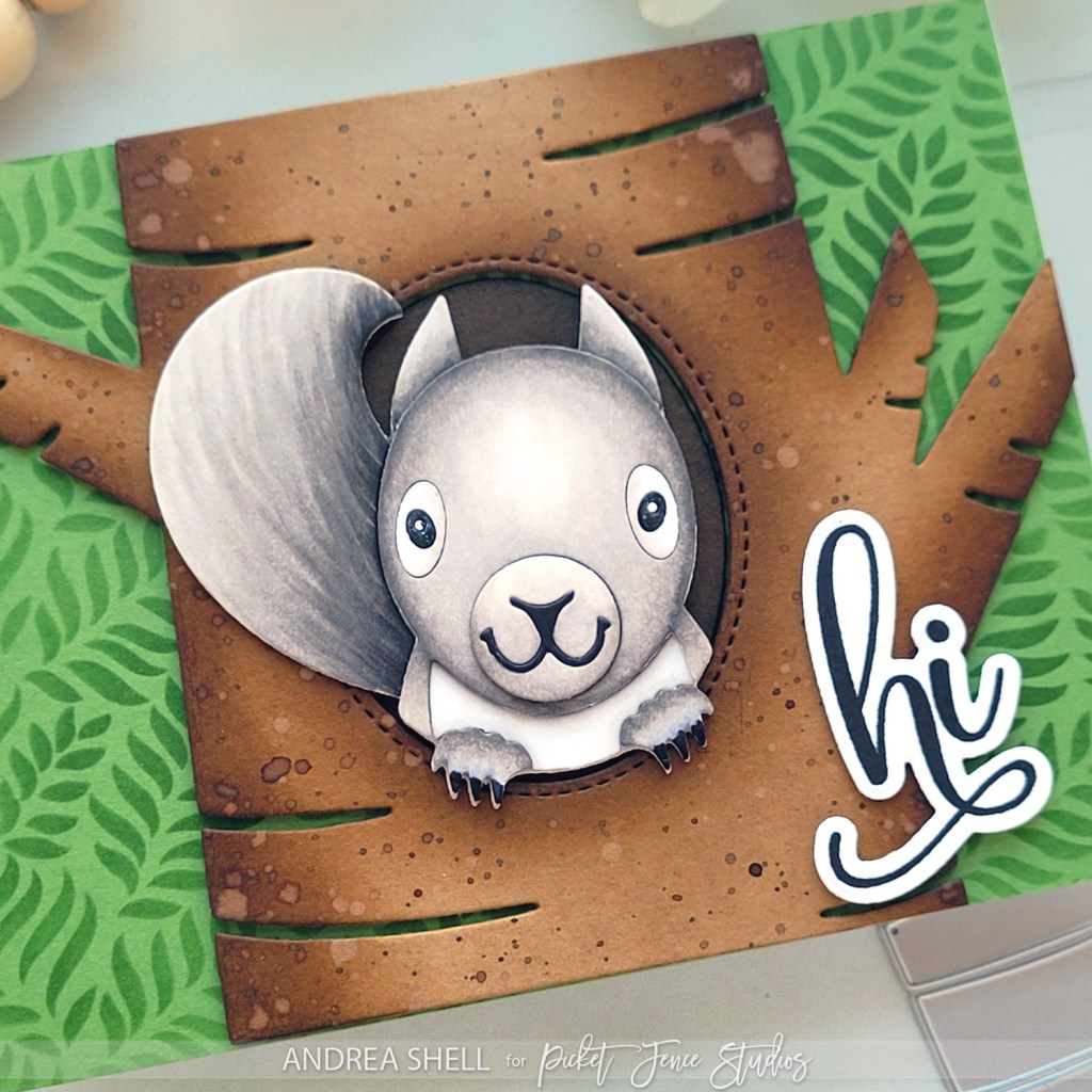 Squirrel Hi card by Andrea Shell | A Perfect Way to Say Hello kit by Picket Fence Studios