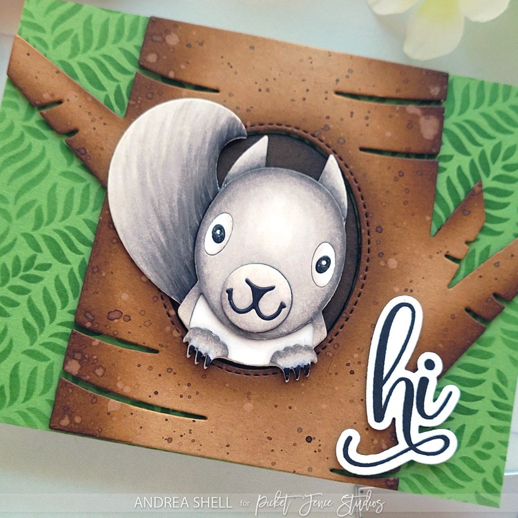 Squirrel Hi card by Andrea Shell | A Perfect Way to Say Hello kit by Picket Fence Studios