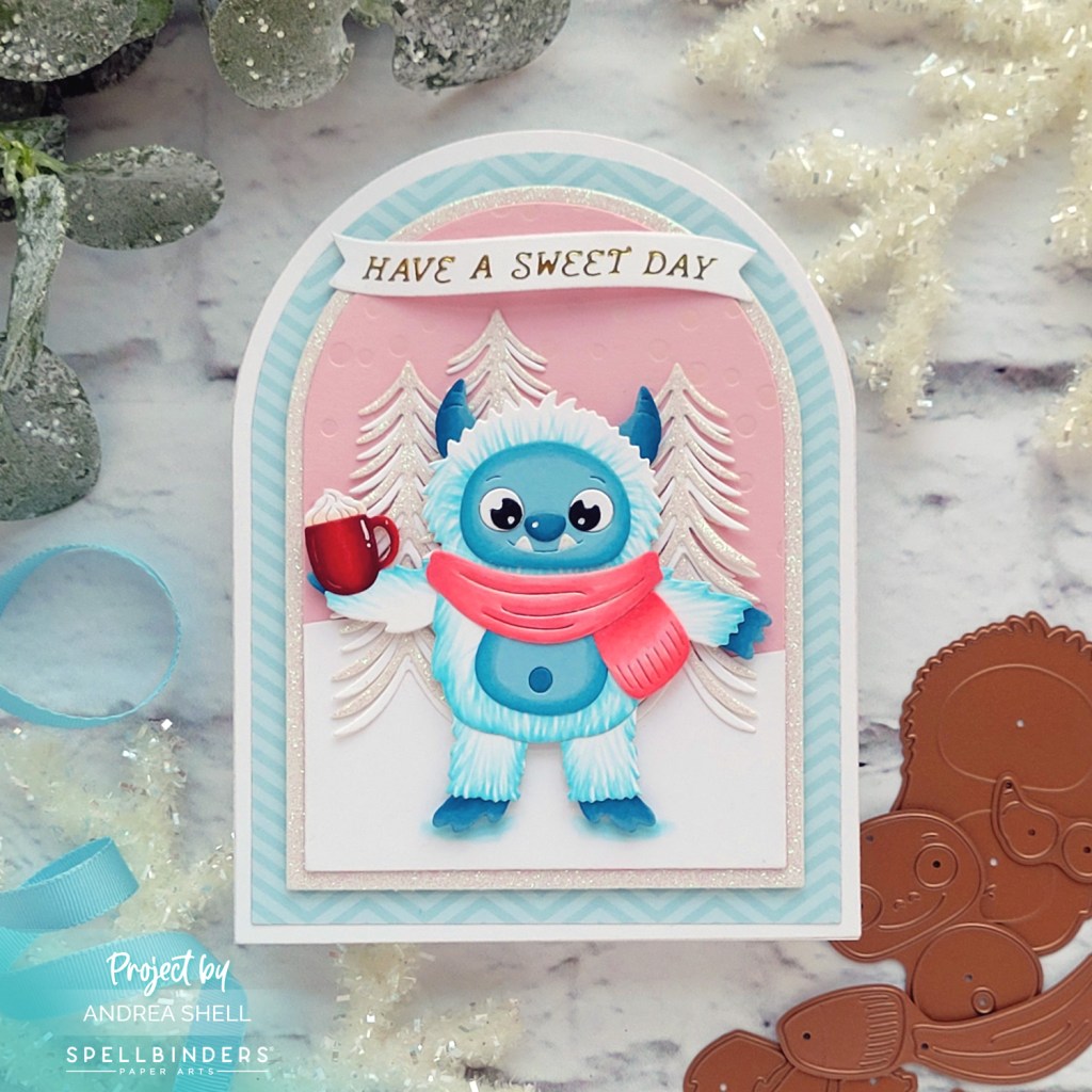 Snowy Yeti card by Andrea Shell | Rocky the Dancin' Yeti Dies by Spellbinders