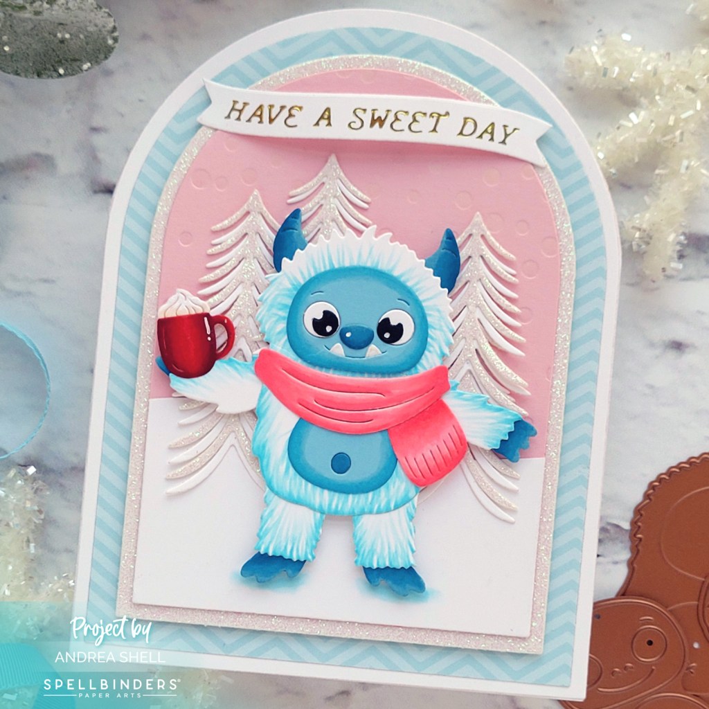 Snowy Yeti card by Andrea Shell | Rocky the Dancin' Yeti Dies by Spellbinders