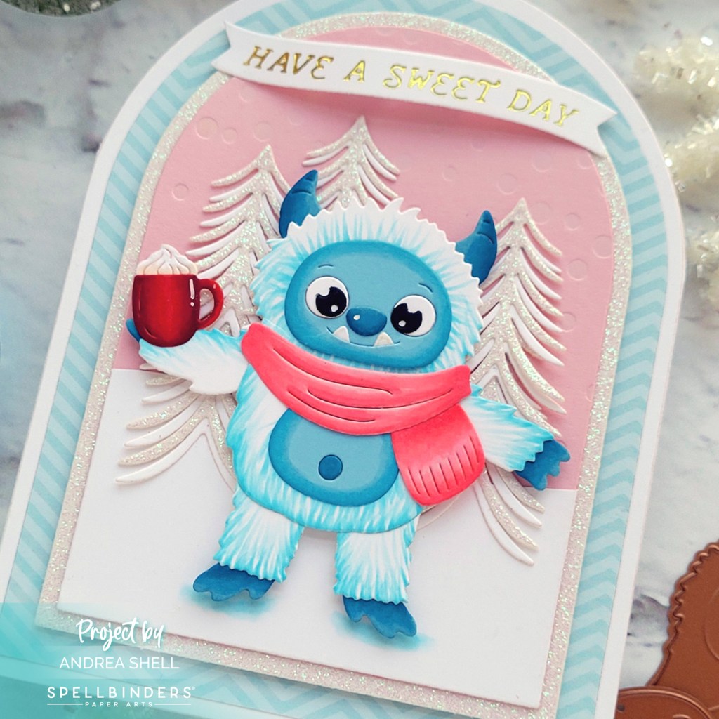Snowy Yeti card by Andrea Shell | Rocky the Dancin' Yeti Dies by Spellbinders