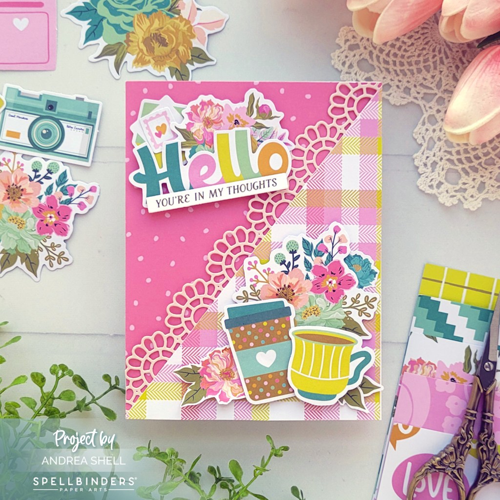 Hello card by Andrea Shell | Just Sayin' Collection by Spellbinders