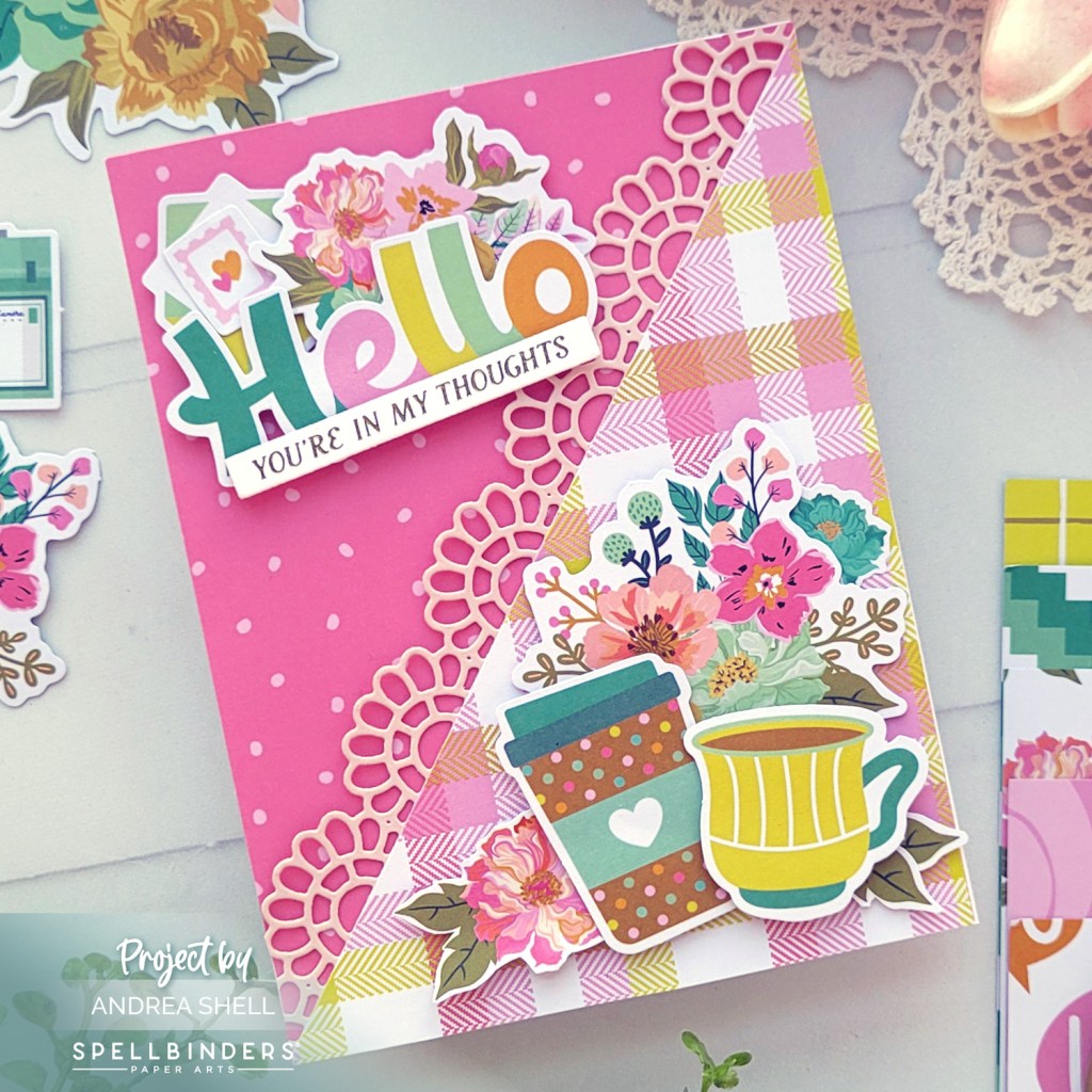 Hello card by Andrea Shell | Just Sayin' Collection by Spellbinders