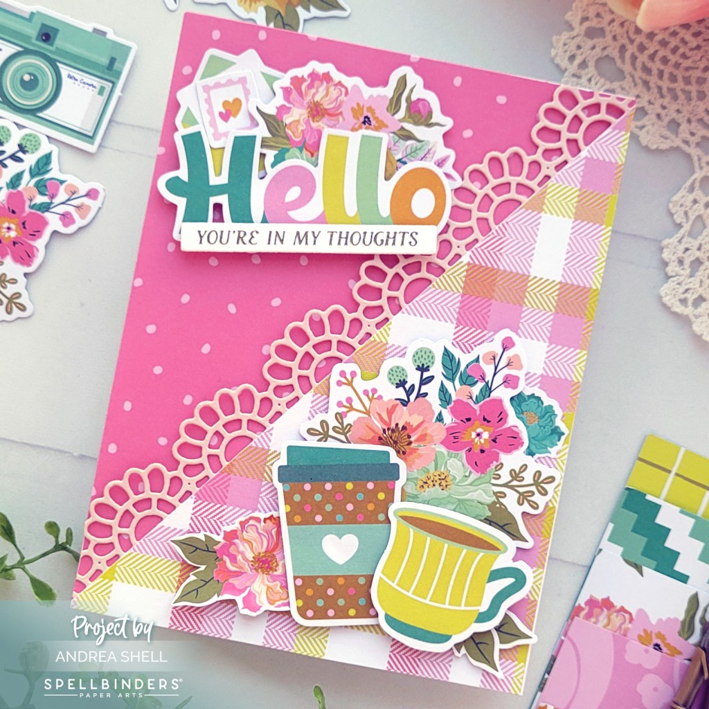 Hello card by Andrea Shell | Just Sayin' Collection by Spellbinders