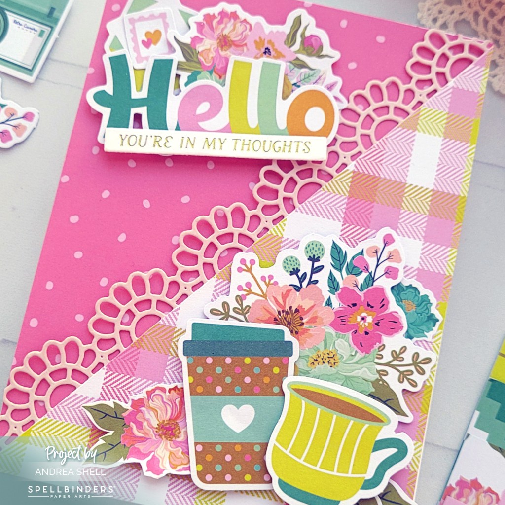 Hello card by Andrea Shell | Just Sayin' Collection by Spellbinders
