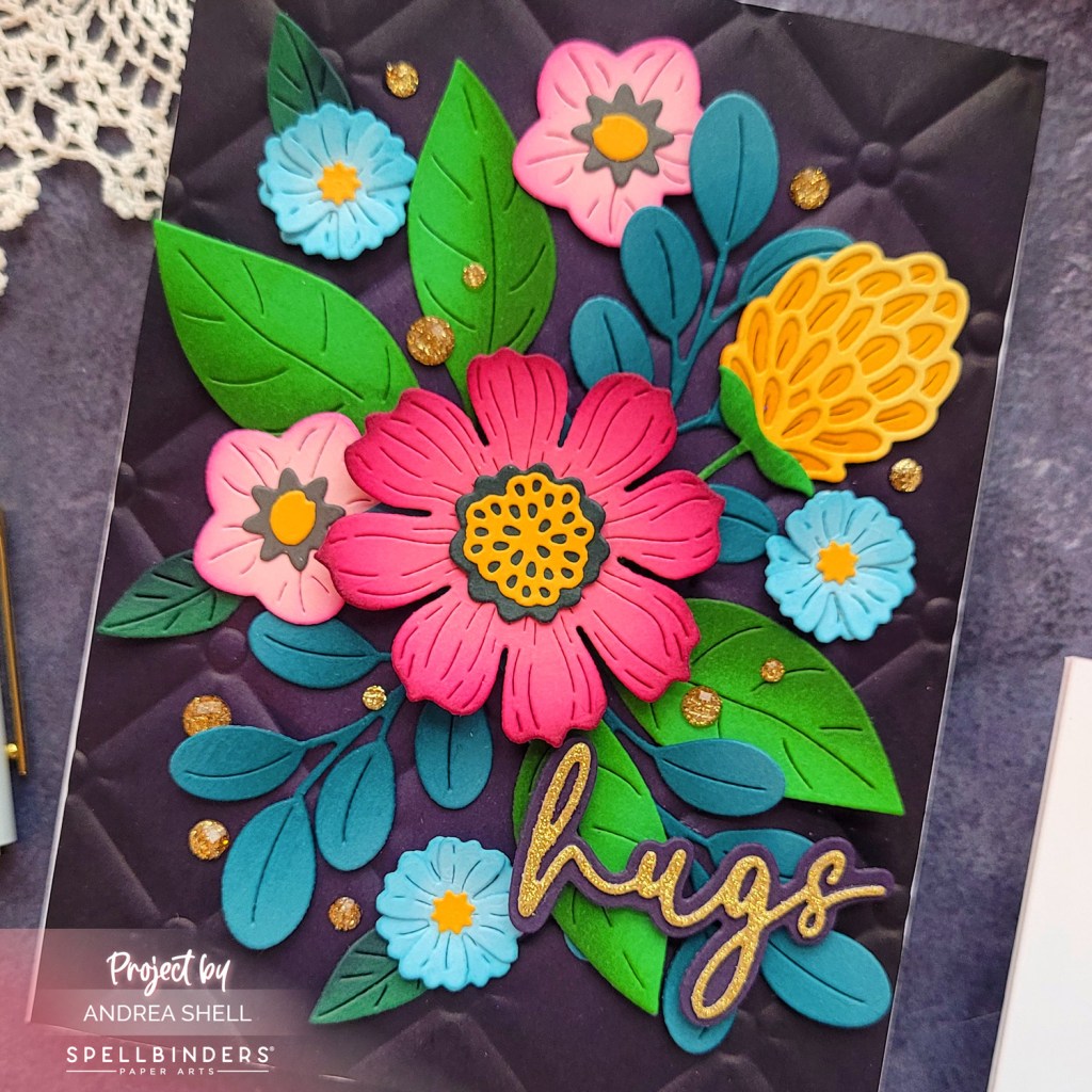 Hugs Bouquet card by Andrea Shell | Vivid Blooms Dies by Spellbinders