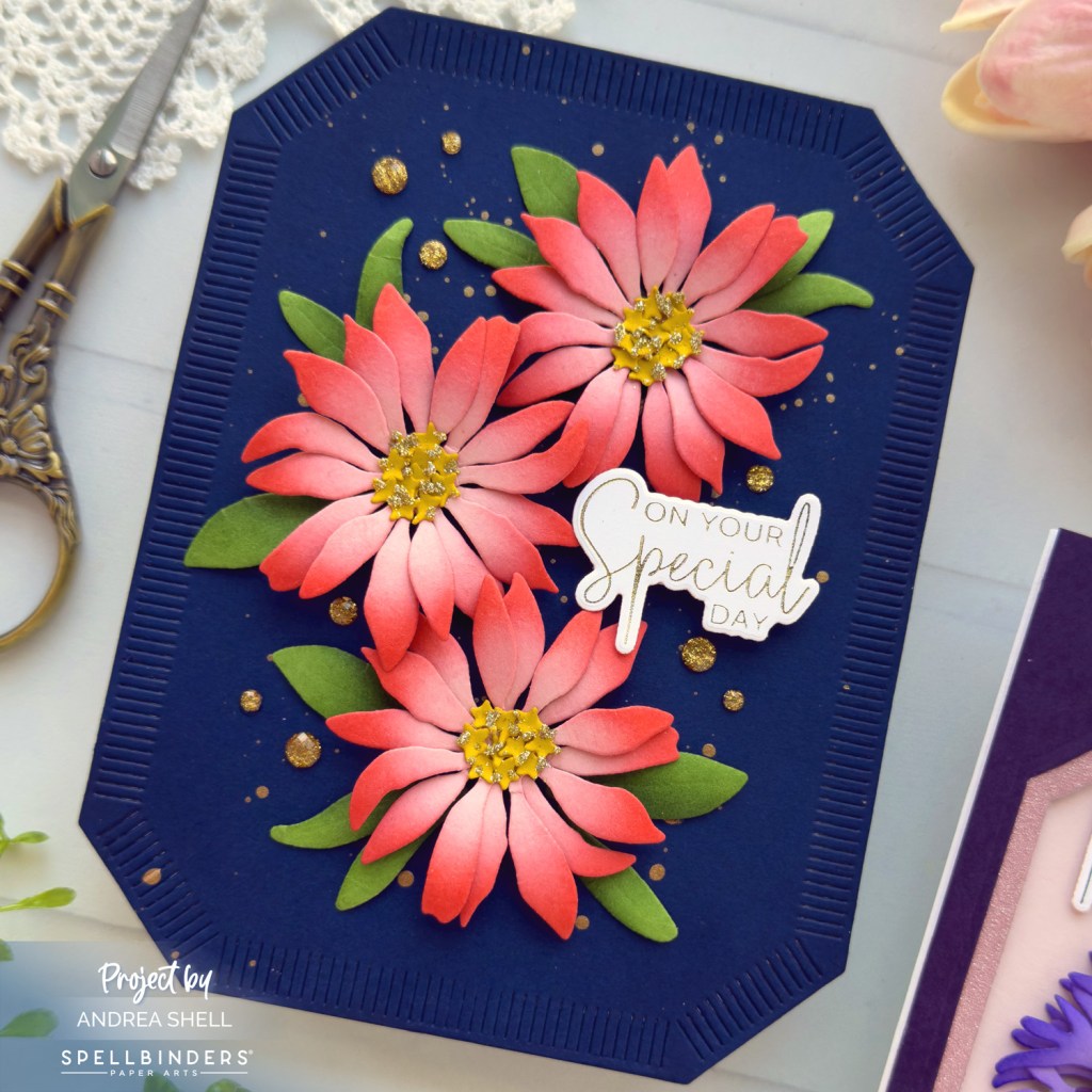 Pink Daisies Special Day card by Andrea Shell | Lavender Mountain Daisy Dies by Spellbinders