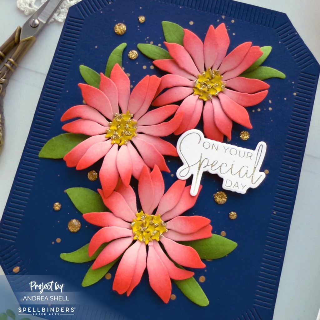 Pink Daisies Special Day card by Andrea Shell | Lavender Mountain Daisy Dies by Spellbinders