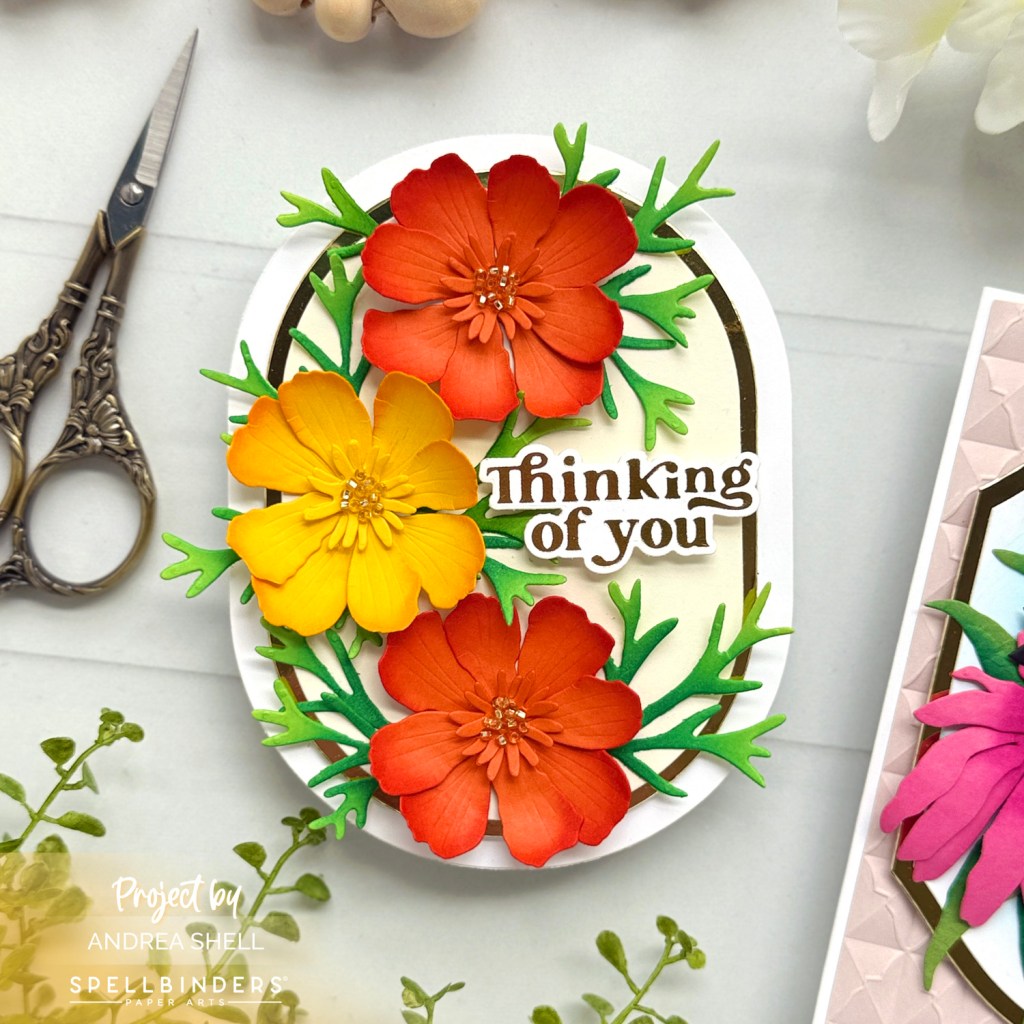 Floral Shaped Card by Andrea Shell | Cosmos Dies by Spellbinders