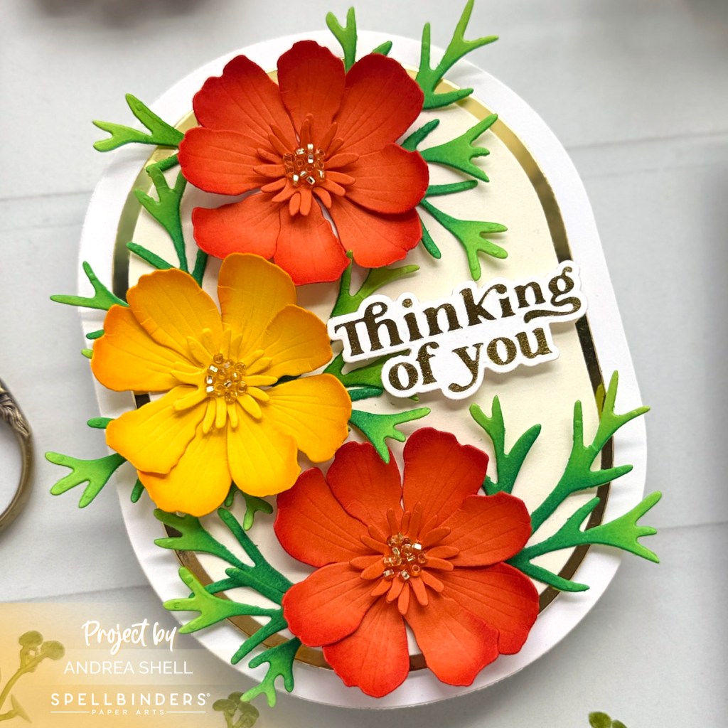 Floral Shaped Card by Andrea Shell | Cosmos Dies by Spellbinders