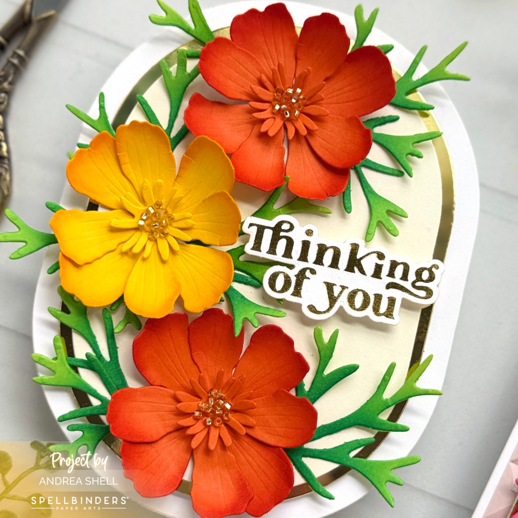 Floral Shaped Card by Andrea Shell | Cosmos Dies by Spellbinders
