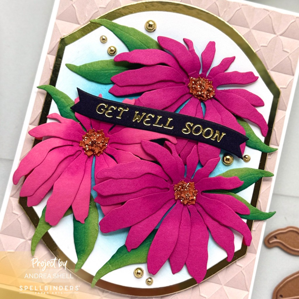Pink Coneflowers card by Andrea Shell | Echinacea Dies by Spellbinders