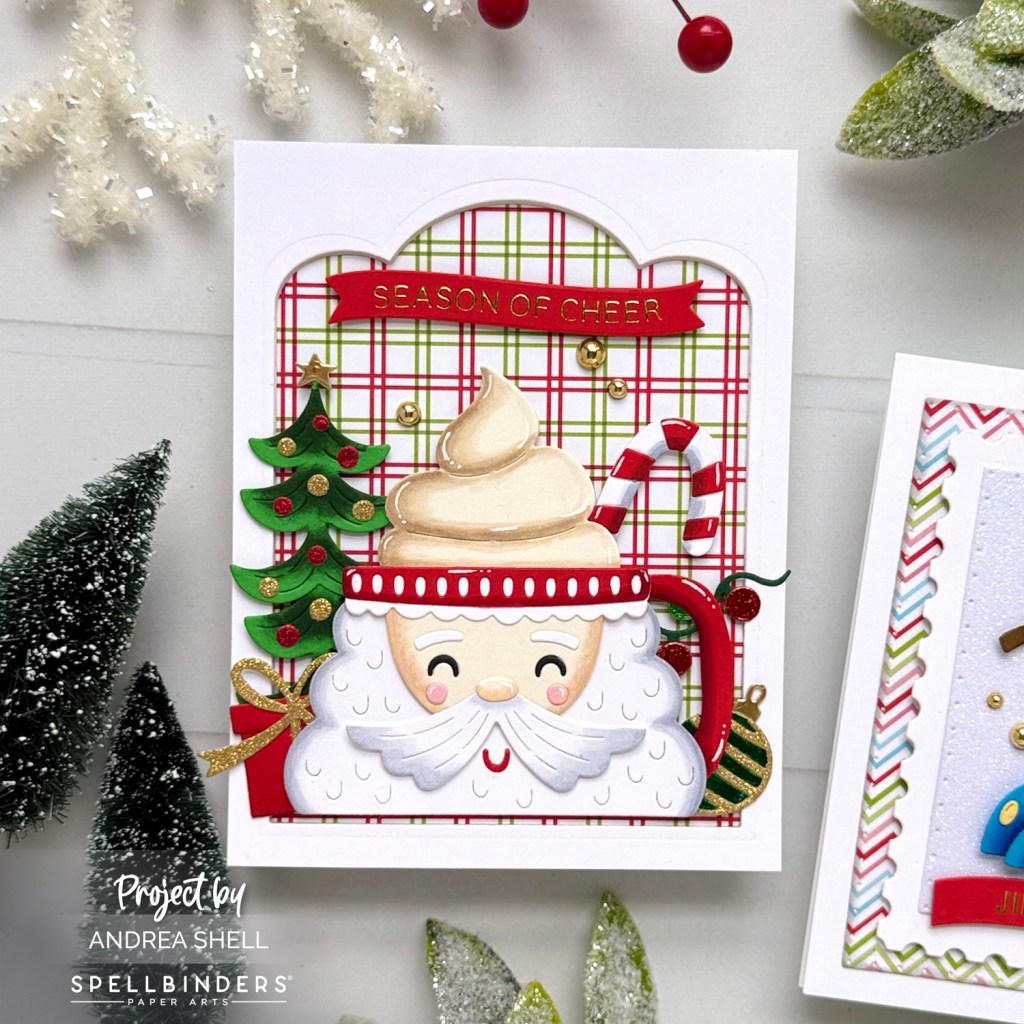 Season of Cheer Santa Mug card by Andrea Shell | Cocoa Wonderland Dies by Spellbinders