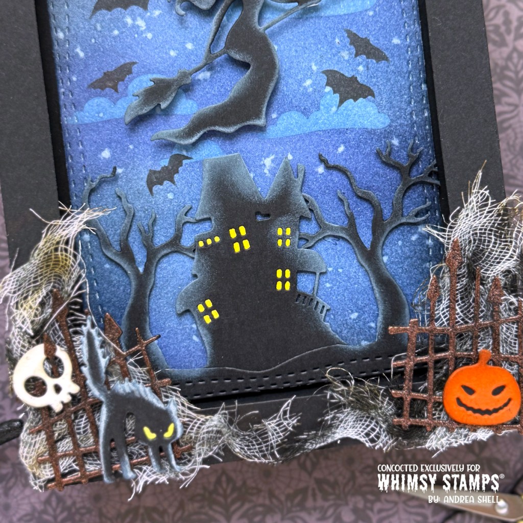 Halloween shadow box by Andrea Shell | Haunted Graveyard Dies by Whimsy Stamps