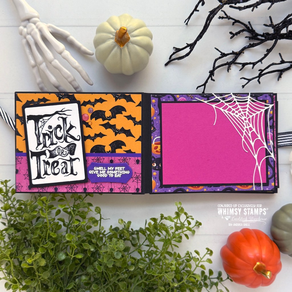 Halloween Mini Album by Andrea Shell | Hocus Pocus paper by Whimsy Stamps