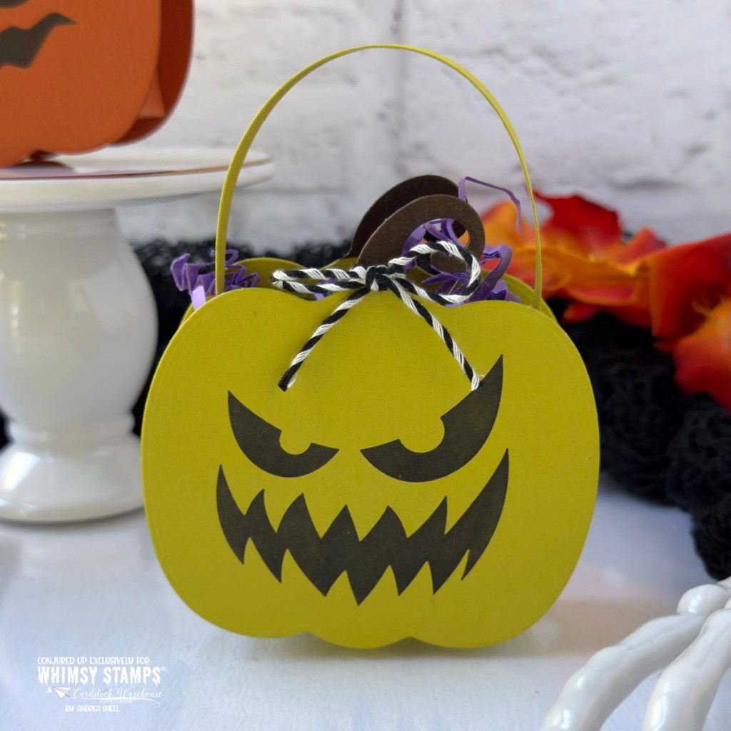 Jack o'Lantern Treat Bags by Andrea Shell | Build-a-Pumpkin Dies by Whimsy Stamps