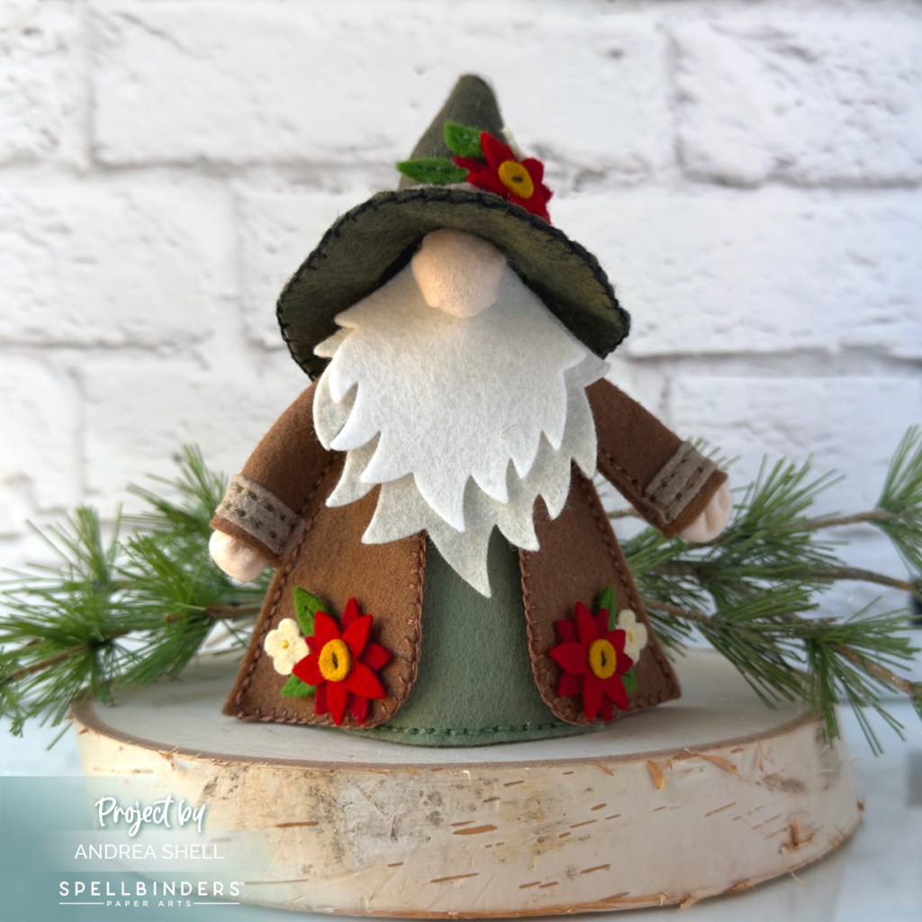 Felt Christmas Gnome by Andrea Shell | Fergus Dies by Spellbinders