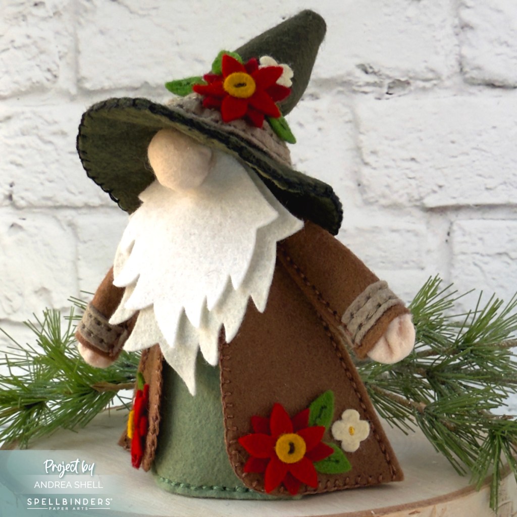 Felt Christmas Gnome by Andrea Shell | Fergus Dies by Spellbinders