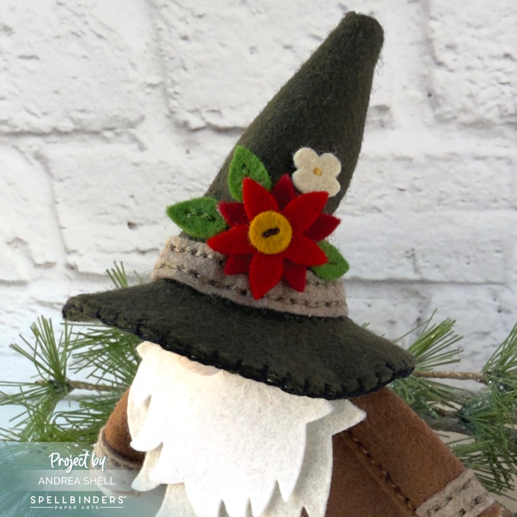 Felt Christmas Gnome by Andrea Shell | Fergus Dies by Spellbinders