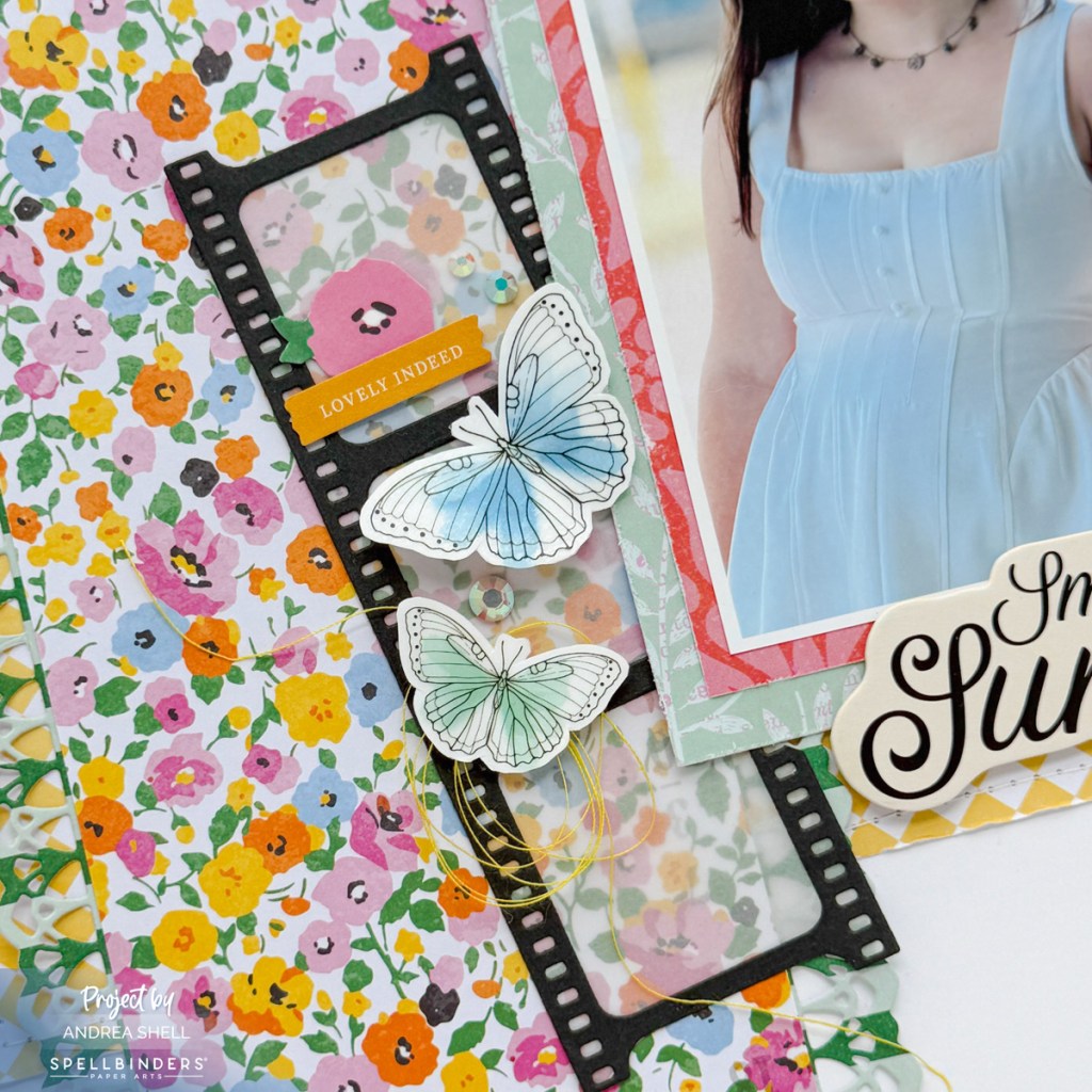 Smile Sunshine layout by Andrea Shell | Breakfast in Bed collection by Spellbinders and Rosie's Studio