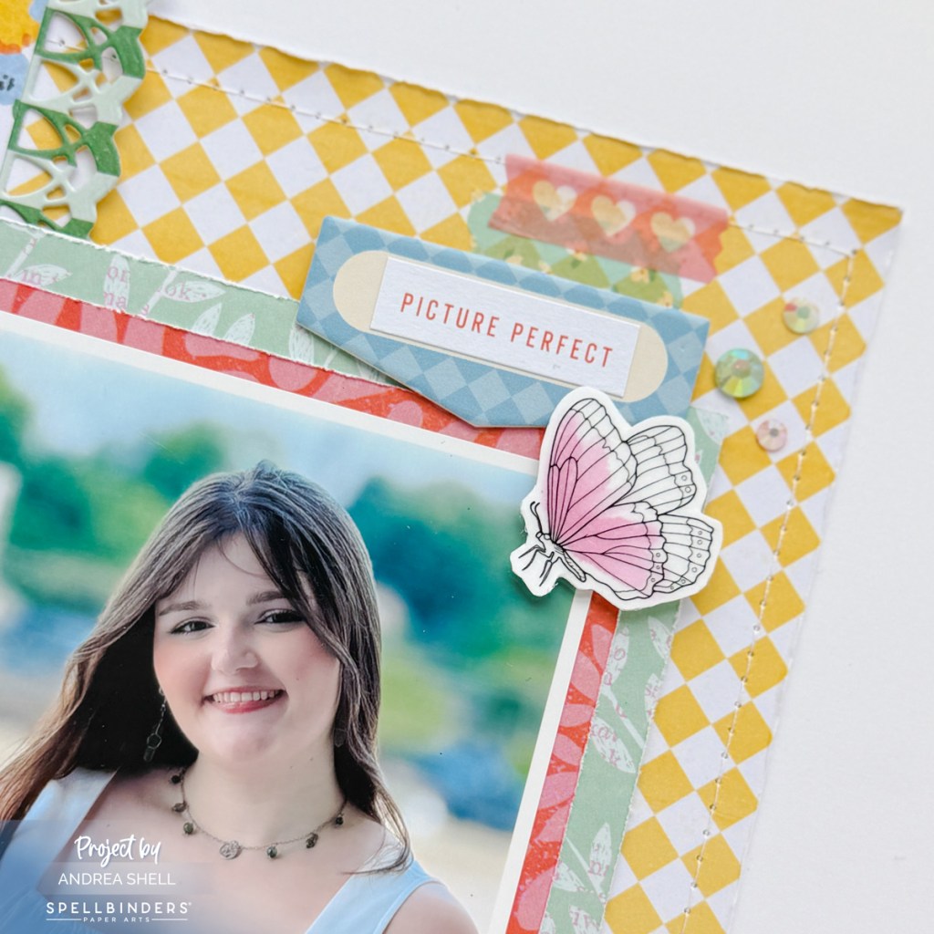 Smile Sunshine layout by Andrea Shell | Breakfast in Bed collection by Spellbinders and Rosie's Studio
