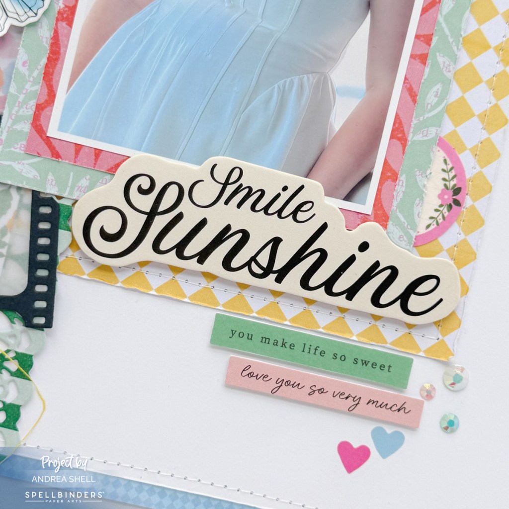 Smile Sunshine layout by Andrea Shell | Breakfast in Bed collection by Spellbinders and Rosie's Studio
