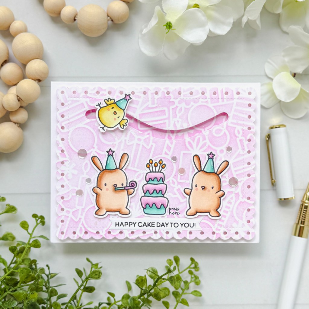 Light-up Slider card by Andrea Shell | Party Animals stamp by Mama Elephant