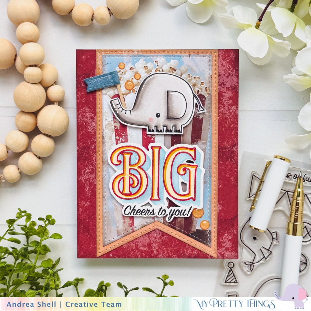 Elephant Big Cheers card by Andrea Shell | Tons of Fun set by My Pretty Things