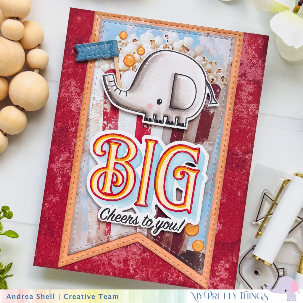 Elephant Big Cheers card by Andrea Shell | Tons of Fun set by My Pretty Things