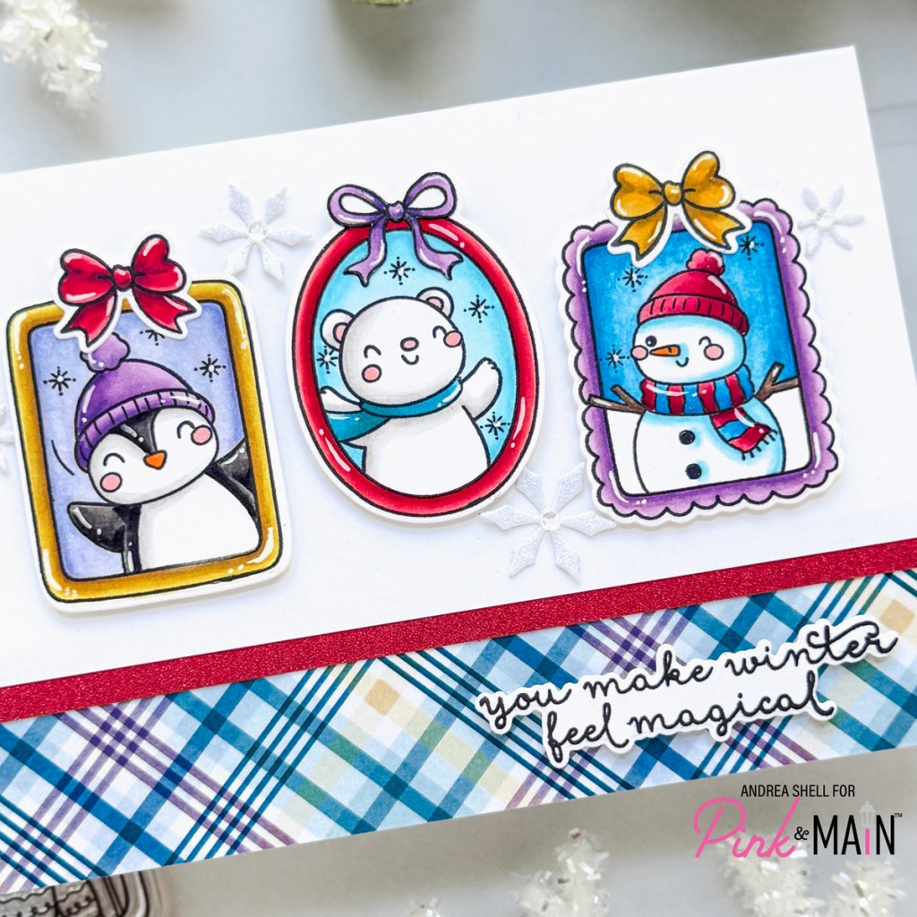 Magical Winter Frames card by Andrea Shell | Fun Winter Frames stamp by Pink & Main