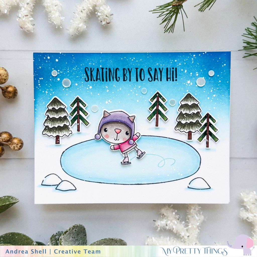 Skating By card Andrea Shell | Skating By stamp set by My Pretty Things