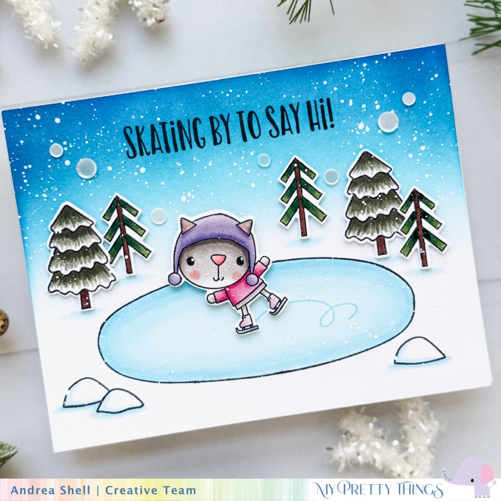 Skating By card Andrea Shell | Skating By stamp set by My Pretty Things