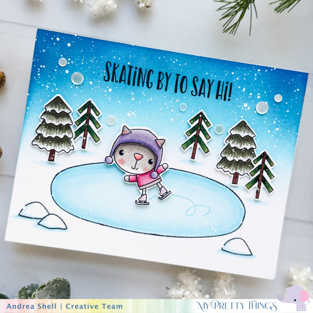 Skating By card Andrea Shell | Skating By stamp set by My Pretty Things