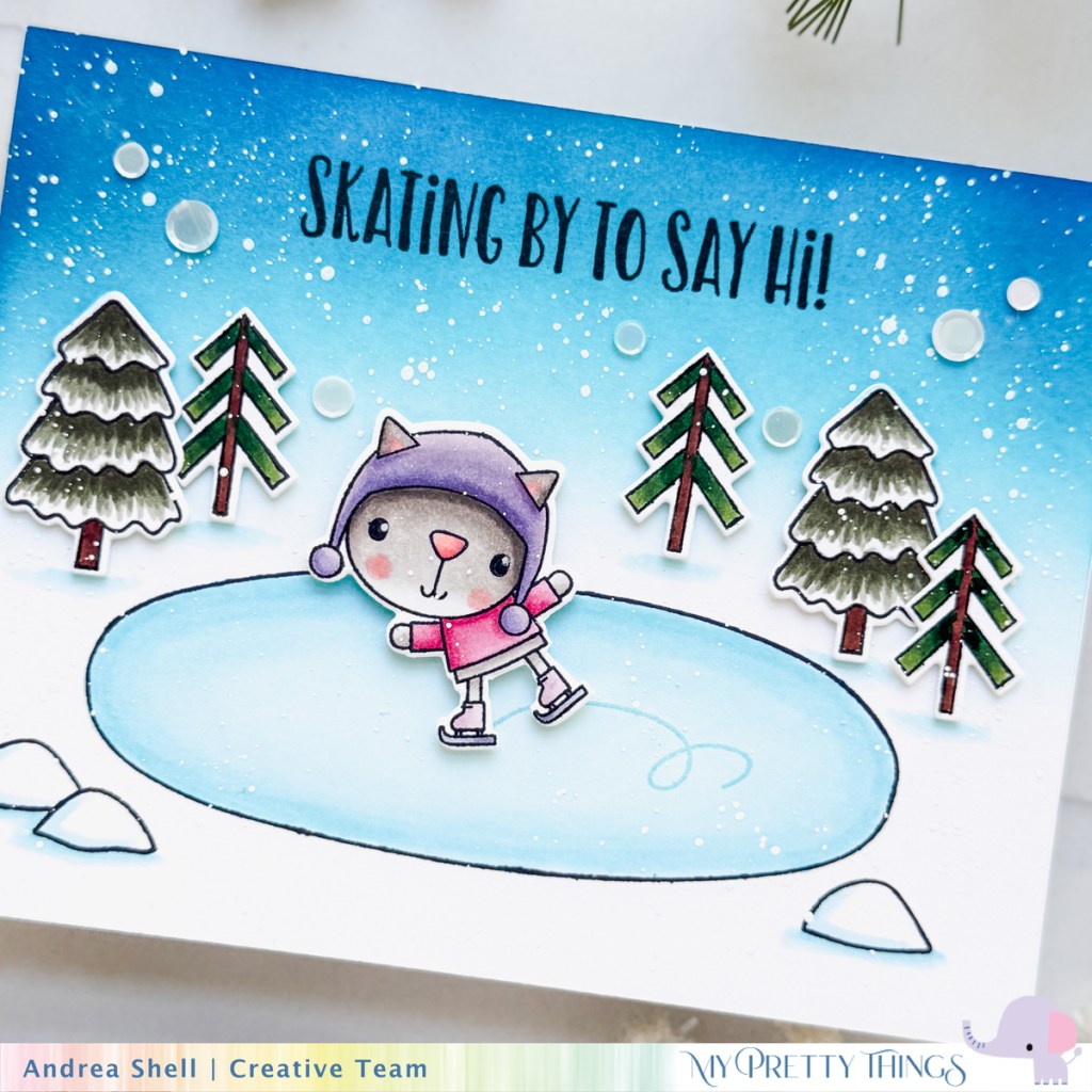 Skating By card Andrea Shell | Skating By stamp set by My Pretty Things